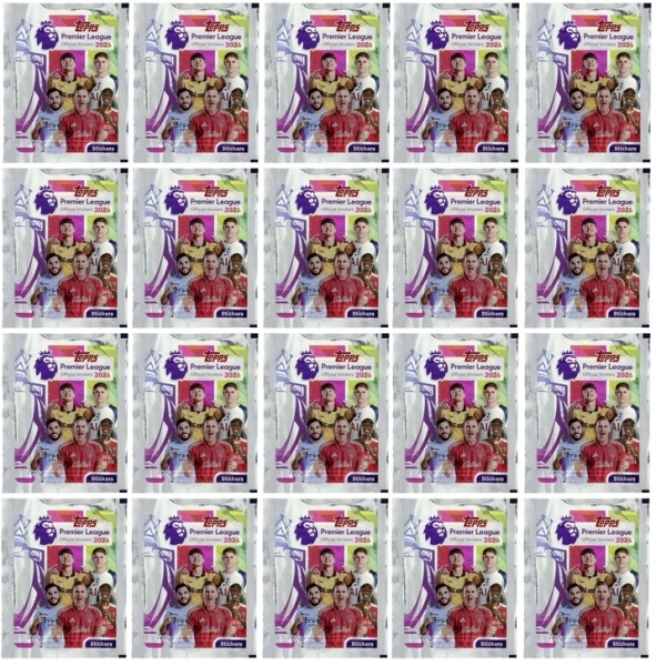 TOPPS PREMIER LEAGUE 2026 STIKERS SASZETKI 20 SZT = 120 NAKLEJEK
