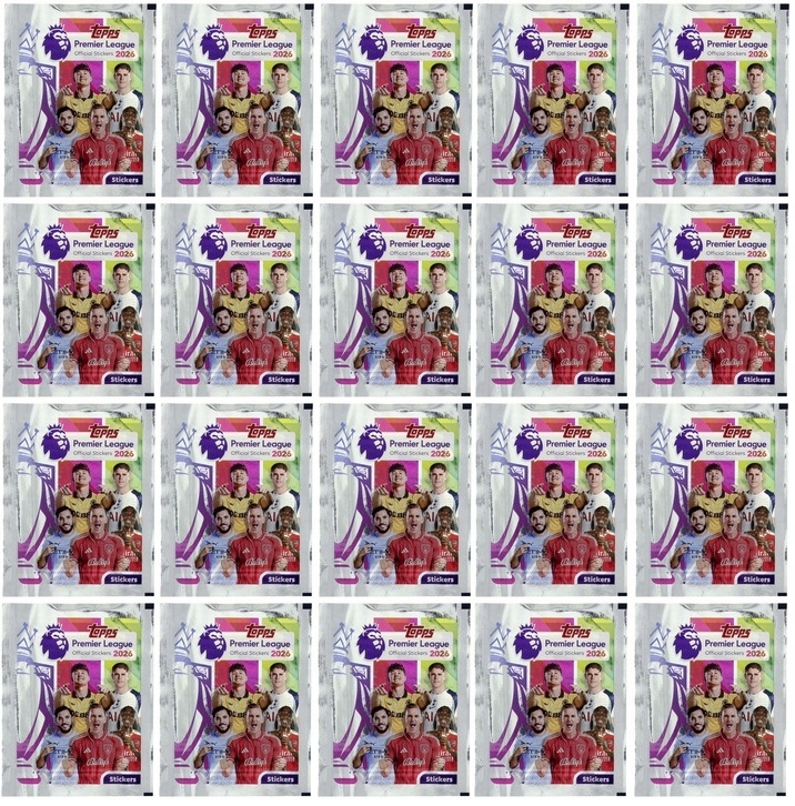 TOPPS PREMIER LEAGUE 2026 STIKERS SASZETKI 20 SZT = 120 NAKLEJEK