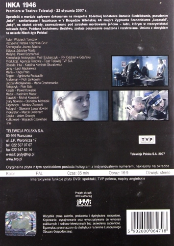 Inka 1946 - teatr TVP płyta DVD