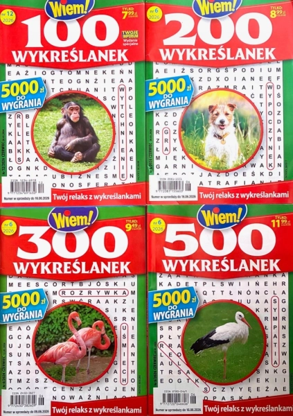 6/2026 100 200 300 500 = 1100 WYKREŚLANEK WIEM!