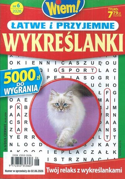 6/2026 ŁATWE I PRZYJEMNE WYKREŚLANKI WIEM!
