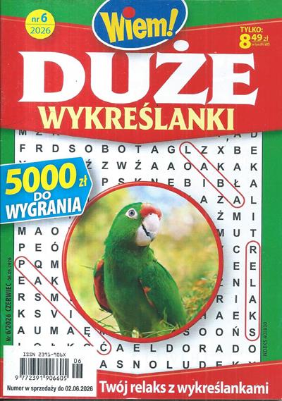 6/2026 DUŻE WYKREŚLANKI KRZYŻÓWKI