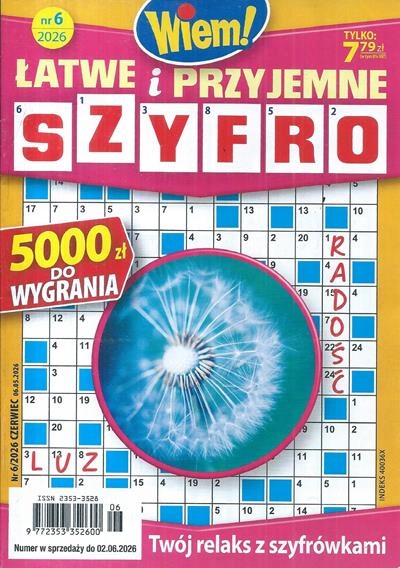 6/2026 ŁATWE I PRZYJEMNE SZYFRO KRZYŻÓWKI