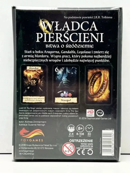 Gra planszowa WŁADCA PIERŚCIENI. BITWA O ŚRÓDZIEMIE FoxGames