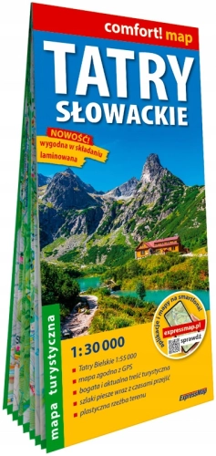 TATRY SŁOWACKIE / TATRY SLOVENSKÉ LAMINOWANA MAPA TURYSTYCZNA 1:30 000