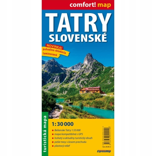 TATRY SŁOWACKIE / TATRY SLOVENSKÉ LAMINOWANA MAPA TURYSTYCZNA 1:30 000