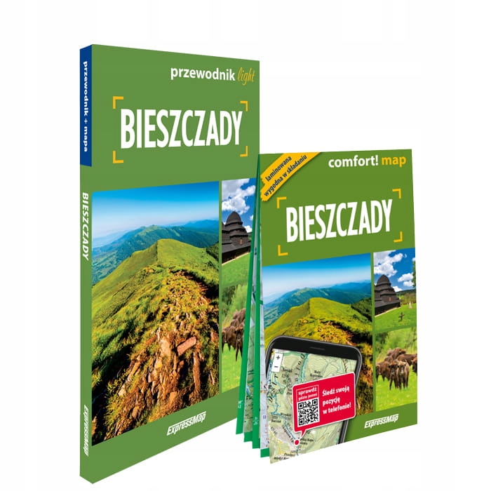 BIESZCZADY LIGHT PRZEWODNIK + MAPA 1:70 000