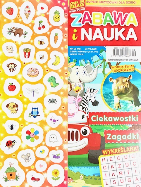 9/2026 ZABAWA I NAUKA KRZYŻÓWKI DLA DZIECI CIEKAWOSTKI ZAGADKI
