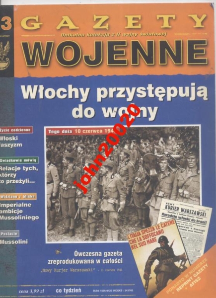GAZETY WOJENNE 13 WŁOCHY PRZYSTĘPUJĄ DO WOJNY