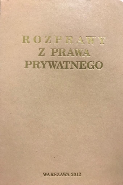 ROZPRAWY Z PRAWA PRYWATNEGO JACYSZYN DAŃKO