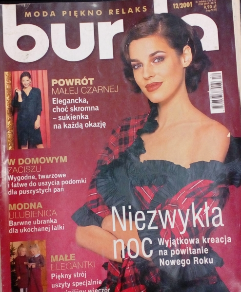12/2001 BURDA PODOMKI STRÓJ NA WIGILIJNY WIECZÓR