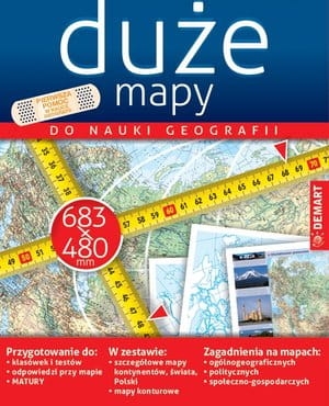 DUŻE MAPY ZESTAW MAP DO NAUKI GEOGRAFII 