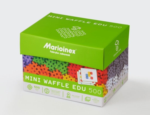 KLOCKI KONSTRUKCYJNE MINI WAFFLE Z KARTAMI 500 ELEMENTÓW