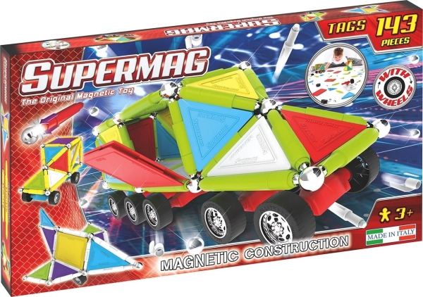 PLASTWOOD KLOCKI MAGNETYCZNE SUPERMAG TAGS WHEELS