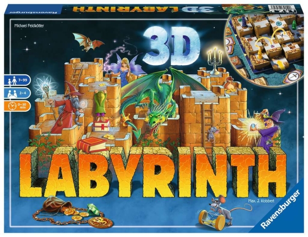 GRA LABIRYNT 3D RODZINNA I DLA DZIECI SMOKI CZARODZIEJE