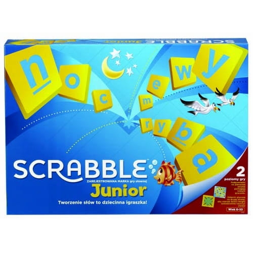 GRA SCRABBLE JUNIOR DLA DZIECI GRA SŁOWNA LOGICZNA
