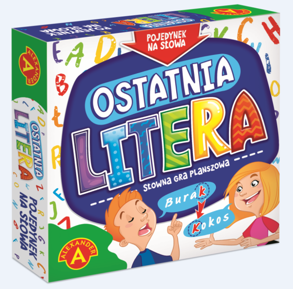 GRA PLANSZOWA OSTATNIA LITERA GRA SŁOWNA EDUKACYJNA