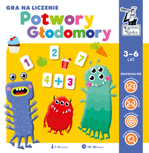 POTWORY GŁODOMORY GRA NA LICZENIE DLA DZIECI MATEMATYKA