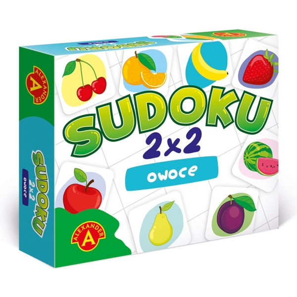 GRA DLA DZIECI SUDOKU 2X2 OWOCE LOGICZNA UKŁADANKA