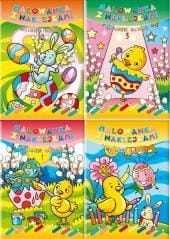 MALOWANKI Z NAKLEJKAMI WIELKANOC 10 SZTUK MIX