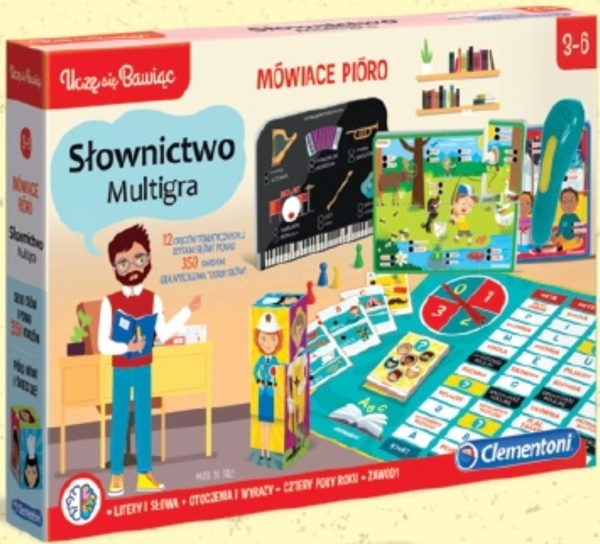 GRA EDUKACYJNA MÓWIĄCE PIÓRO SŁOWNICTWO PUZZLE KARTY