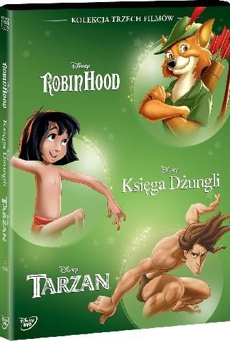 PAKIET LEŚNE HISTORIE DISNEYA KSIĘGA DŻUNGLI ROBIN HOOD TARZAN 3 DVD