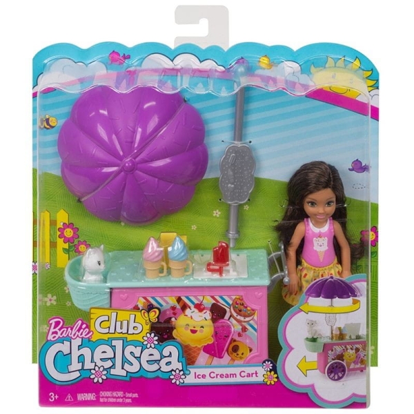BARBIE FDB32 CHELSEA I WÓZEK Z LODAMI