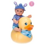LALKA CHŁOPIEC 35 CM ZABAWKA DO KĄPIELI + KACZKA