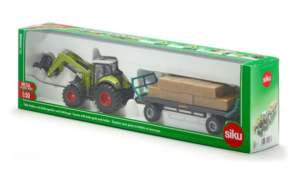 TRAKTOR Z CHWYTAKIEM BEL I PRZYCZEPĄ 1:50