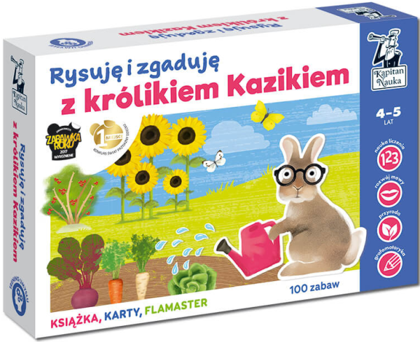 KAPITAN NAUKA RYSUJĘ I ZGADUJĘ Z KRÓLIKIEM KAZIKIEM
