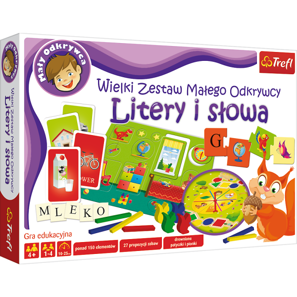 WIELKI ZESTAW MAŁEGO ODKRYWCY LITERY I SŁOWA GRA