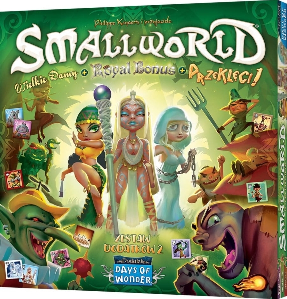 REBEL, GRA STRATEGICZNA SMALL WORLD: ZESTAW DODATKÓW 2, WIELKIE DAMY / ROYAL BONUS / PRZEKLĘCI!