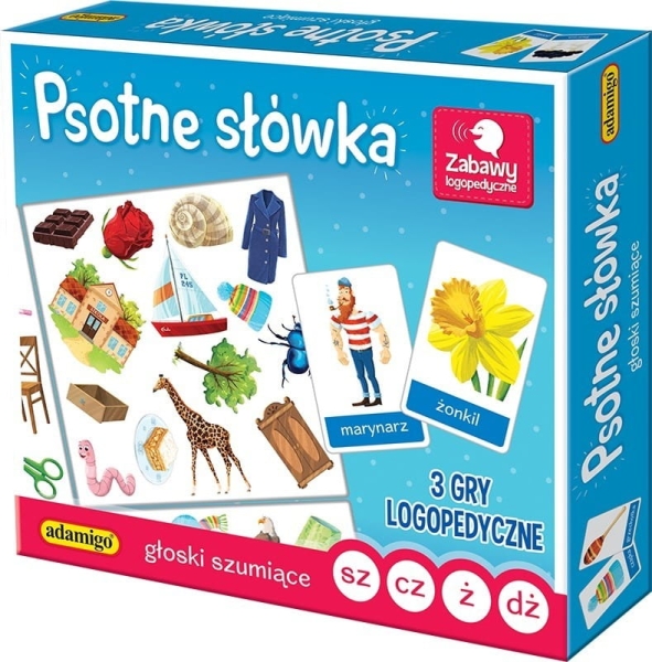 GRA PSOTNE SŁÓWKA GŁOSKI SZUMIĄCE GRA LOGOPEDYCZNA