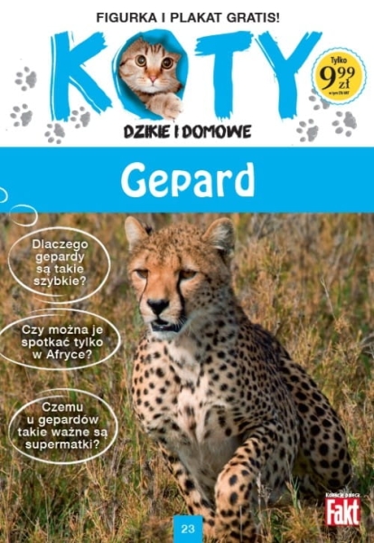 KOTY DZIKIE I DOMOWE GEPARD FIGURKA KOLEKCJA 23