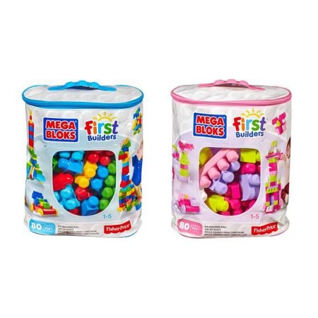 FISHER-PRICE MEGA BLOKS CYP72 KLOCKI 80 ELEMENTÓW W TORBIE MIX WZORÓW