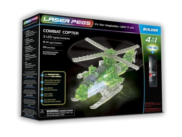 KLOCKI LASER PEGS 4 W 1 COMBAT COPTER