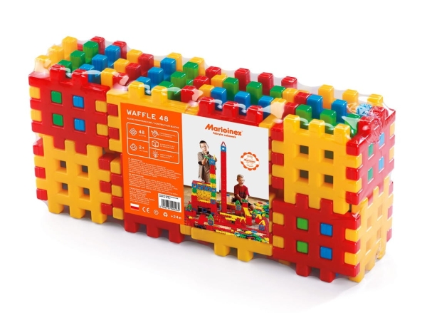 KLOCKI KONSTRUKCYJNE WAFFLE 48 ELEMENTÓW