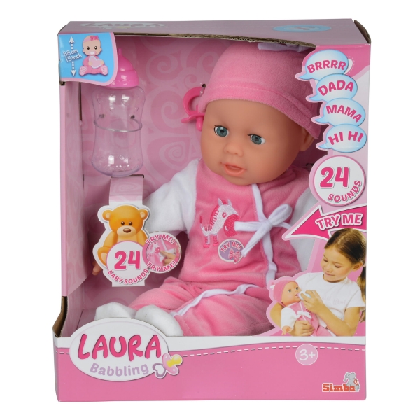LALKA LAURA W RÓŻOWO-BIAŁYM UBRANKU GAWORZY