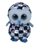 TY FLIPPABLE CEKINOWA NIEBIESKO-CZARNA SOWA 24 CM