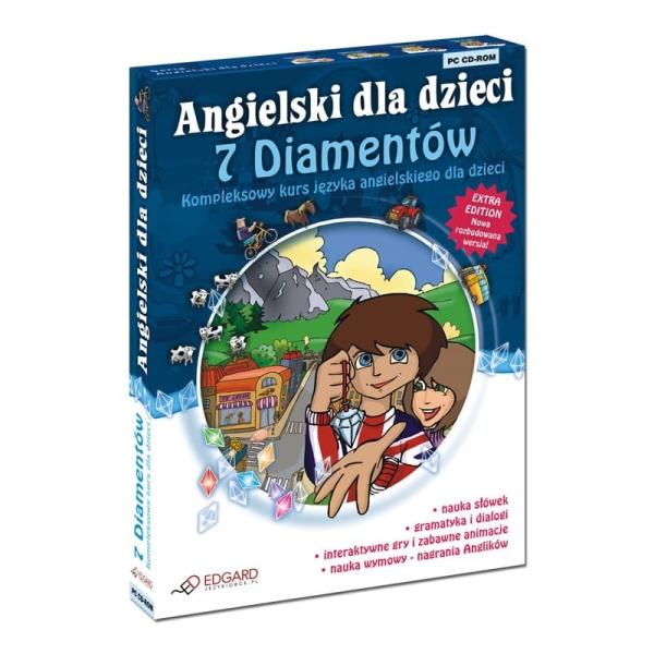 ANGIELSKI DLA DZIECI 7 DIAMENTÓW GRA EDUKACYJNA PC