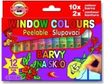 FARBY WITRAŻOWE 10,5ML 10 KOLORÓW + 2 KONTURY