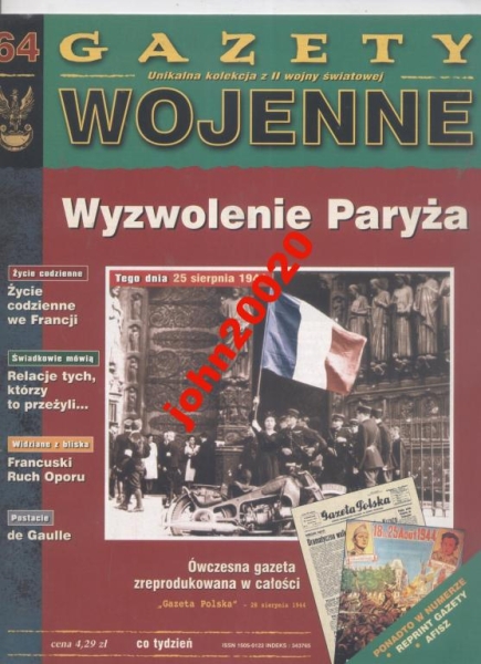 GAZETY  WOJENNE 64  WYZWOLENIE PARYŻA