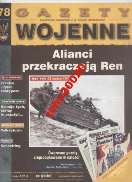 GAZETY  WOJENNE  78 ALIANCI PRZEKRACZAJĄ REN