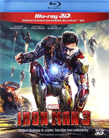 IRON MAN 3 3D BLU RAY DOWNEY JR 