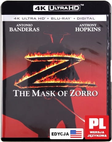  MASKA ZORRO BLU-RAY 4K UHD HOPKINS BANDERAS 