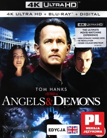 ANIOŁY I DEMONY BLU RAY 4K UHD HOWARD HANKS BROWN 
