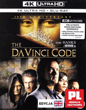 KOD DA VINCI BLU RAY 4K UHD BROWN HANKS HOWARD