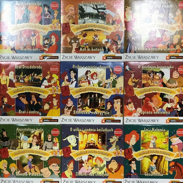 BAŚNIE BRACI GRIMM ZESTAW 18 BAJEK 9 DVD 