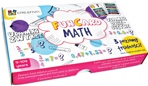 FUN CARD MATH ULAMKI ZWYKLE ULAMKI DZIESIETNE