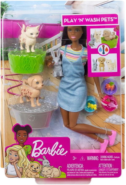 BARBIE FXH12 KAPIEL ZWIERZATEK ZESTAW BRUNETKA